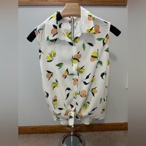 Japna Tiefront Orange and Lemon Crop Top, Size Medium